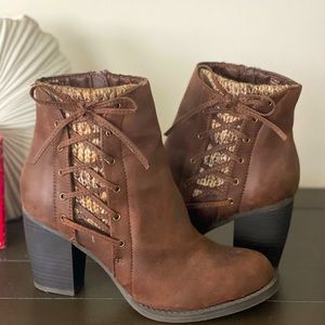 Francesca faux lace up booties! So cute and comfortable.